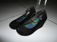 Melissa Wedge Doc Dog Preta Flocada